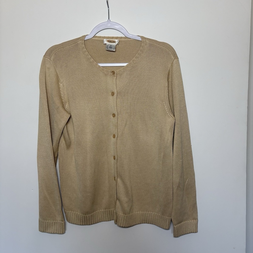 Vintage Talbots Silk Cream Cardigan Size Medium Light Academia Quiet Luxury